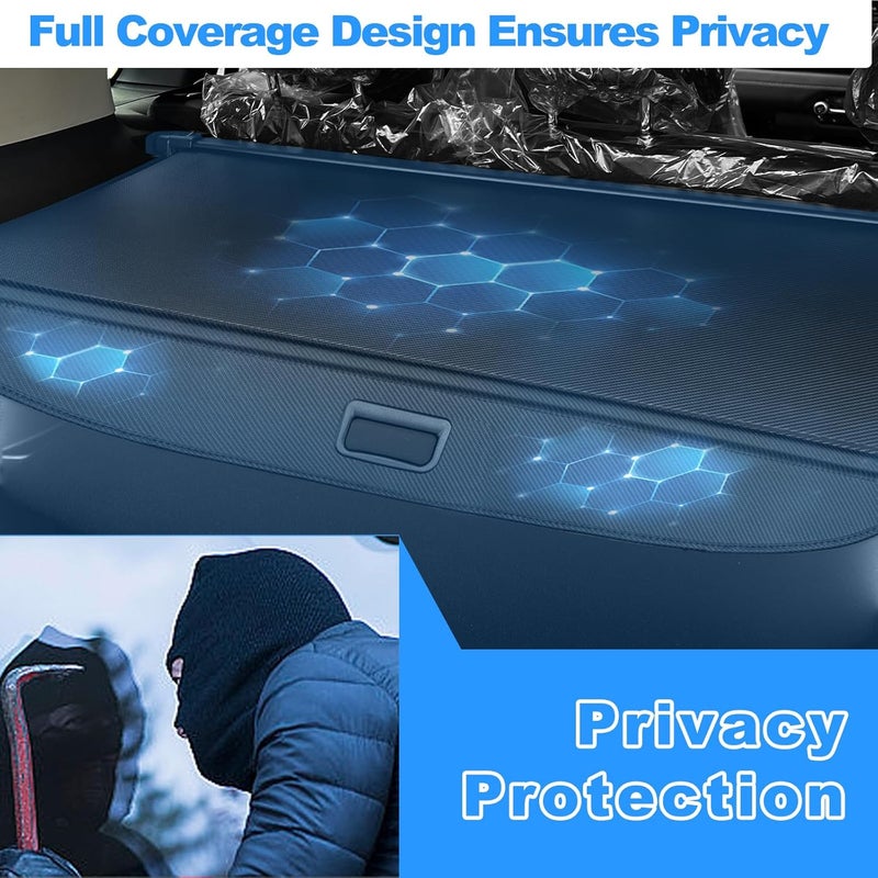 AUXKO Retractable Cargo Cover for Lincoln MKX 2018-2016, Trunk Cargo Cover Luggage Security Shade Cover for Lincoln Nautilus 2023-2019 Shielding Shade Anti-Peeping Luggage Privacy Screen, Carbon Fiber - Image 4